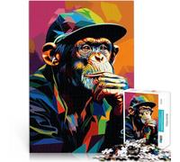 Rompecabezas de 1000 Piezas para Adolescentes chimpancé soñando Despierto Juego desafiante Juguetes de decoración del hogar 75x50cm