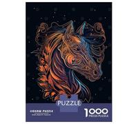 Rompecabezas De 1000 Piezas para Adolescentes Chinese New Year Horse Rompecabezas para Adultos Juegos Familiares Corte De Precisión Regalos Y Cumpleaños Únicos 38x26cm/1000pcs