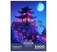 Rompecabezas De 1000 Piezas para Adolescentes Chinese Style Pagoda Night View Rompecabezas para Adultos Juego Práctico Arte De Pared Oferta como Regalos para Toda La Familia 70x50cm/1000pcs