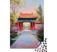 Rompecabezas De 1000 Piezas para Adolescentes Chinese Temple Gate Painting Rompecabezas para Adultos Juegos Divertidos Decoración Ayuda A Ejercitar El Cerebro 52x38cm/1000pcs