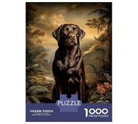 Rompecabezas De 1000 Piezas para Adolescentes Chocolate Labrador in Tropical Landscape Rompecabezas para Adultos Juegos Familiares Corte De Precisión Regalos Y Cumpleaños Únicos 70x50cm/1000pcs
