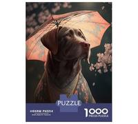 Rompecabezas De 1000 Piezas para Adolescentes Chocolate Labrador Kimono Rompecabezas para Adultos Juegos Relajantes Montaje De Patrones Regalos para Amigos Y Familiares 38x26cm/1000pcs