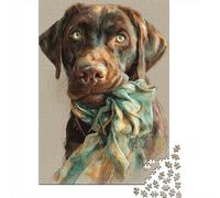 Rompecabezas De 1000 Piezas para Adolescentes Chocolate Labrador Retriever Art Print Rompecabezas para Adultos Juego Familiar Desafío Difícil Interacción Entre Padres E Hijos 38x26cm/1000pcs