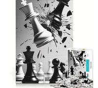Rompecabezas de 1000 Piezas para Adolescentes: Choque de Reyes de Ajedrez, Juegos Divertidos, Actividades Divertidas en Casa, Juego con Hermoso Diseño 50x75cm