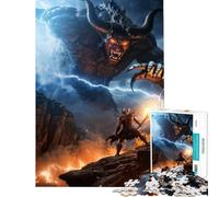 Rompecabezas de 1000 Piezas para Adolescentes Choque de Titanes desafío de Inteligencia Cerebral Juguetes adictivos Juegos relajantes para la diversión Familiar Regalo artístico (tamaño 38x52cm)