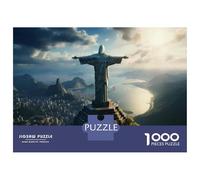 Rompecabezas De 1000 Piezas para Adolescentes Christ The Redeemer Statue in Brazil Rompecabezas Juegos Relajantes Regalos para Mujeres Cumpleaños 70x50cm/1000pcs