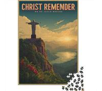 Rompecabezas De 1000 Piezas para Adolescentes Christ The Redeemer Statue Rompecabezas para Adultos Juegos De Relajación Ensamblaje De Patrones Diversión En Casa Actividades, 70x50cm/1000pcs