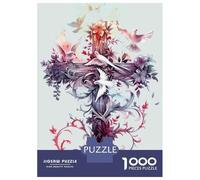 Rompecabezas De 1000 Piezas para Adolescentes Christian Cross Wall Art Print Rompecabezas para Adultos Juegos Relajantes Alivia El Estrés Ayuda A Ejercitar El Cerebro 38x26cm/1000pcs