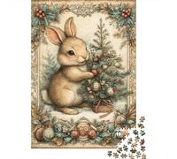 Rompecabezas De 1000 Piezas para Adolescentes Christmas Bunny Decorations Rompecabezas para Adultos Juego De Ingenio Decoración Cumpleaños 38x26cm/1000pcs
