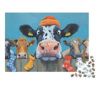 Rompecabezas De 1000 Piezas para Adolescentes Christmas Cow Stockings for Cows Rompecabezas para Adultos Juguetes Antiestrés Difícil Difícil Cumpleaños Y Navidad 38x26cm/1000pcs
