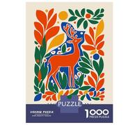 Rompecabezas De 1000 Piezas para Adolescentes Christmas Deer Illustration Rompecabezas para Adultos Juegos Divertidos Desafío Educativo De Análisis Y Lógica 52x38cm/1000pcs