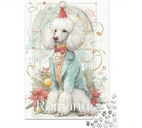 Rompecabezas De 1000 Piezas para Adolescentes Christmas Poodle Decor Rompecabezas para Adultos Juego Práctico Arte De Pared Oferta como Regalos para Toda La Familia 52x38cm/1000pcs