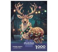 Rompecabezas De 1000 Piezas para Adolescentes Christmas Reindeer Decorations Rompecabezas para Adultos Juego Familiar Análisis Y Lógica Actividades Divertidas En Casa 38x26cm/1000pcs