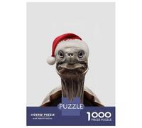 Rompecabezas De 1000 Piezas para Adolescentes Christmas Turtle with Santa Hat Rompecabezas para Adolescentes Juguetes Antiestrés Difícil Gran Regalo para Jugar 52x38cm/1000pcs