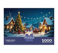 Rompecabezas De 1000 Piezas para Adolescentes Christmas Village Scene-2 Rompecabezas para Adultos Juegos De Relajación Ensamblaje De Patrones Diversión En Casa Actividades, 52x38cm/1000pcs