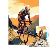 Rompecabezas de 1000 Piezas para Adolescentes Ciclista paseando por la montaña Diversión en casa Regalo de cumpleaños Juego práctico Apto para Mayores de 14 años 38x52cm