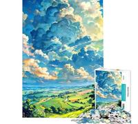 Rompecabezas de 1000 Piezas para Adolescentes Cielo de ensueño sobre Campos Verdes Rompecabezas para Adultos Juego práctico de análisis y lógica para Reducir el estrés Regalo Ideal (Tamaño 38x52cm)