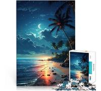Rompecabezas de 1000 Piezas para Adolescentes Cielo Nocturno del océano Azul Juguetes de Juego Decoración hogar 75x50cm