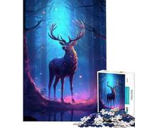 Rompecabezas de 1000 Piezas para Adolescentes Ciervo en el Bosque Juegos misteriosos para Toda la Familia Juguetes educativos Regalos para el Amigo Invisible Ideal para Parejas (Tamaño 38x52cm)