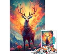 Rompecabezas de 1000 piezas para adolescentes Ciervo en el bosque Misterioso desafío para la inteligencia cerebral Juguetes adictivos Juegos educativos Mejora la memoria Regalo de cumpleaños (38x26cm)