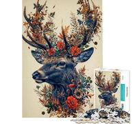 Rompecabezas de 1000 Piezas para Adolescentes Ciervos Naturaleza Animales Rompecabezas para Adultos Juguete decoración de Pared Juego difícil y desafiante Regalos (tamaño 38x52cm)