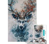 Rompecabezas de 1000 Piezas para Adolescentes Ciervos Naturaleza y Animales Rompecabezas para Adultos Juegos relajantes decoración (tamaño 38x52cm)