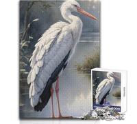 Rompecabezas de 1000 Piezas para Adolescentes, cigüeña Junto al Agua, Juguetes educativos, Pero Divertidos y Divertidos, Obras de Arte, Regalo, tamaño 38x52cm