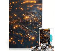 Rompecabezas de 1000 Piezas para Adolescentes circuitos Digitales Juguetes antiestrés Que Brillan en la Oscuridad Ideales para divertirse en Familia Regalos para Amigos y Familiares 38x26cm