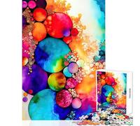 Rompecabezas de 1000 Piezas para Adolescentes círculos Abstractos de Colores Juguetes de decoración del hogar Grandes Regalos y Juguetes Juego práctico colección de Artistas Bellas Artes 50x75cm