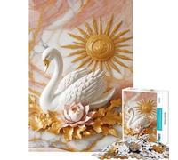Rompecabezas de 1000 Piezas para Adolescentes Cisne Blanco (U Sun Decor Family Game Brain Intelligence Challenge) Juguetes adictivos Regalos de Amigo Invisible Mejora la Memoria (Tamaño 50x75cm)