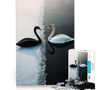 Rompecabezas de 1000 Piezas para Adolescentes cisnes Blancos y Negros,Juego Jugar Juntos,Juego cognitivo,Regalo,Juego Relajante,Actividad Divertida para cumpleaños (38x52cm)