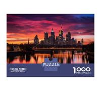 Rompecabezas De 1000 Piezas para Adolescentes City Skyline Sunset Rompecabezas para Adultos Juegos Relajantes Vacaciones En Casa Matar El Tiempo Desafiante De Completar 38x26cm/1000pcs