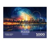 Rompecabezas De 1000 Piezas para Adolescentes Cityscape Sunset Reflections Rompecabezas para Adultos Juego Práctico Pero Divertido Y Humorístico Regalos para Reducir El Estrés 70x50cm/1000pcs