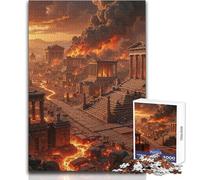 Rompecabezas de 1000 Piezas para Adolescentes, Ciudad Antigua en Llamas, Juegos Familiares, decoración, Juguete para decoración de Pared, tamaño 50x75cm