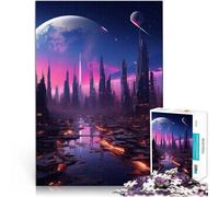 Rompecabezas de 1000 Piezas para Adolescentes Ciudad cibernética del Futuro 05 para divertirse en Familia Mejorar la Memoria 38x26cm