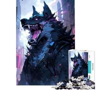 Rompecabezas de 1000 Piezas para Adolescentes Ciudad con Hombre Lobo Cyberpunk Juguete Intelectual Juego práctico para aliviar el estrés Gran Regalo para los Amantes de los Juegos (Tamaño 38x52cm)