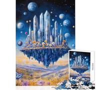 Rompecabezas de 1000 Piezas para Adolescentes Ciudad de Cristal Flotante Juguetes antiestrés Grandes Regalos y Juguetes Juego Familiar interacción Entre Padres e Hijos tamaño 38x52cm