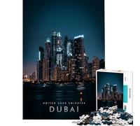 Rompecabezas de 1000 Piezas para Adolescentes Ciudad de Dubái de Noche Juego de ingenio Educativo Regalos y Actividades de Aprendizaje Tamaño 38x52cm