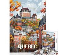 Rompecabezas de 1000 Piezas para Adolescentes Ciudad de Quebec otoño Juegos relajantes para la diversión Familiar Juguetes de decoración para el hogar Que mejoran el Amor Entre Parejas (50x75cm)