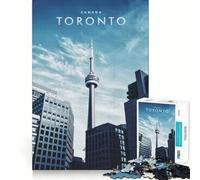Rompecabezas de 1000 Piezas para Adolescentes, Ciudad de Toronto, Ajuste, Juego, Desarrollo Mental, diversión, Ocio, Tiempo Libre, Navidad, Arte para el hogar (38x26cm)