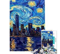 Rompecabezas de 1000 Piezas para Adolescentes Ciudad de Van Gogh Rompecabezas de precisión para Adolescentes Ideal para la interacción Entre Padres e Hijos cumpleaños 50x75cm