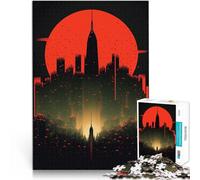 Rompecabezas de 1000 Piezas para Adolescentes Ciudad del Atardecer Rojo Juegos Juguetes Regalo Interacción Entre Padres e Hijos 75x50cm