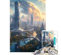 Rompecabezas de 1000 Piezas para Adolescentes Ciudad Fantástica III Ideal para divertirse en casa Mejora la Memoria y es un Juego práctico Apto para Mayores de 14 años (38x26cm)