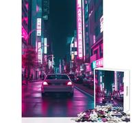 Rompecabezas de 1000 Piezas para Adolescentes Ciudad Japonesa Synthwave Juguetes de Bricolaje Grandes Regalos y Juguetes Juego Educativo interacción Entre Padres e Hijos tamaño 50x75cm