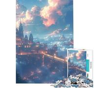 Rompecabezas de 1000 Piezas para Adolescentes Ciudad voladora Entre Las Nubes Juego épico para Toda la Familia Desafío de Inteligencia Cerebral Juguetes adictivos Regalos de Amigo Invisible Mejora