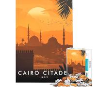 Rompecabezas de 1000 Piezas para Adolescentes Ciudadela de El Cairo al Atardecer Juego de ingenio Educativo Regalos y Actividades de Aprendizaje Tamaño 38x52cm