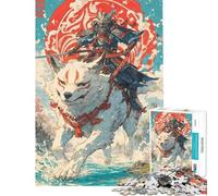 Rompecabezas de 1000 Piezas para Adolescentes Clan del Lobo Samurai Rompecabezas para Adultos Juego práctico Decoración de Pared cumpleaños y Navidad (Tamaño 50x75cm)