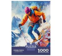 Rompecabezas De 1000 Piezas para Adolescentes Climber on Mountain Peak Rompecabezas para Adultos Juegos Relajantes Mejora La Memoria Ayuda A Ejercitar El Cerebro 38x26cm/1000pcs