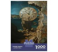 Rompecabezas De 1000 Piezas para Adolescentes Clock on The Cliff Rompecabezas para Adultos Juego Familiar Análisis Y Lógica Interacción Entre Padres E Hijos 52x38cm/1000pcs