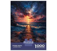 Rompecabezas De 1000 Piezas para Adolescentes Coastal Pier Sunset Rompecabezas para Adultos Juego Práctico para La Diversión Familiar Desafío Educativo 70x50cm/1000pcs